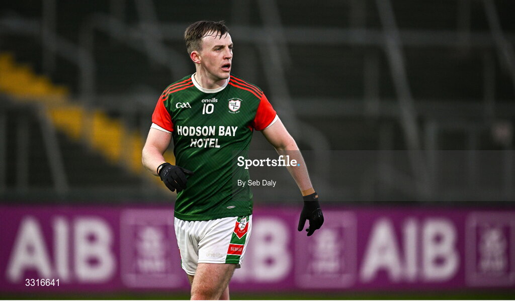 4 January 2026; Ciarán Sugrue of St Brigid's during the AIB GAA Football All-Ireland Senior Club Championship semi-final match between between St Brigid's of Roscommon and Scotstown of Monaghan at Kingspan Breffni in Cavan. Photo by Seb Daly/Sportsfile