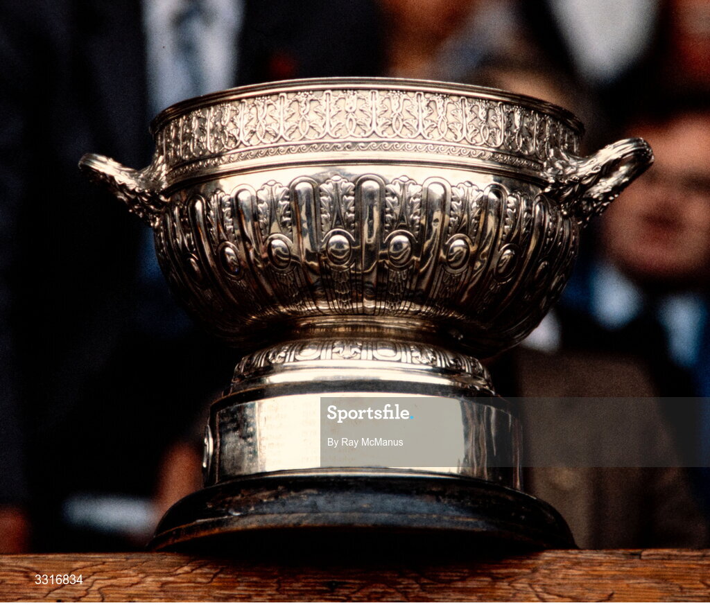 1 August 1982; The Delaney Cup photographed after the Leinster Senior Football Championship Final match between Offaly and Dublin at Croke Park in Dublin. Photo by Ray McManus/Sportsfile