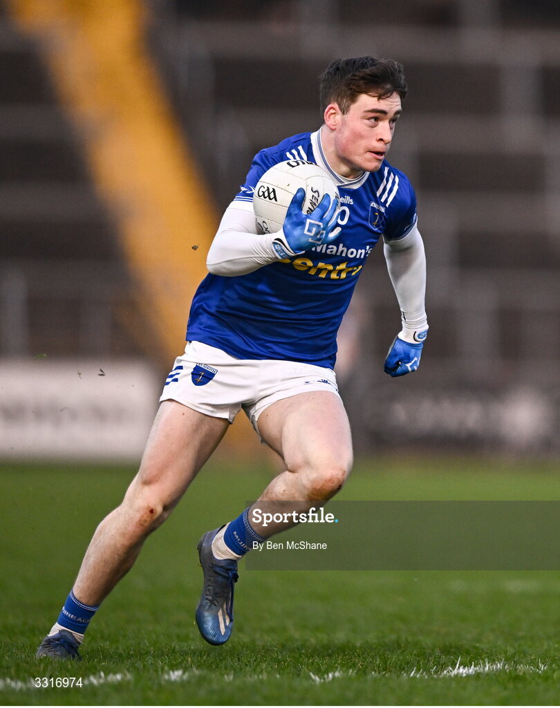 4 January 2026; Max Maguire of Scotstown during the AIB GAA Football All-Ireland Senior Club Championship semi-final match between between St Brigid's of Roscommon and Scotstown of Monaghan at Kingspan Breffni in Cavan. Photo by Ben McShane/Sportsfile
