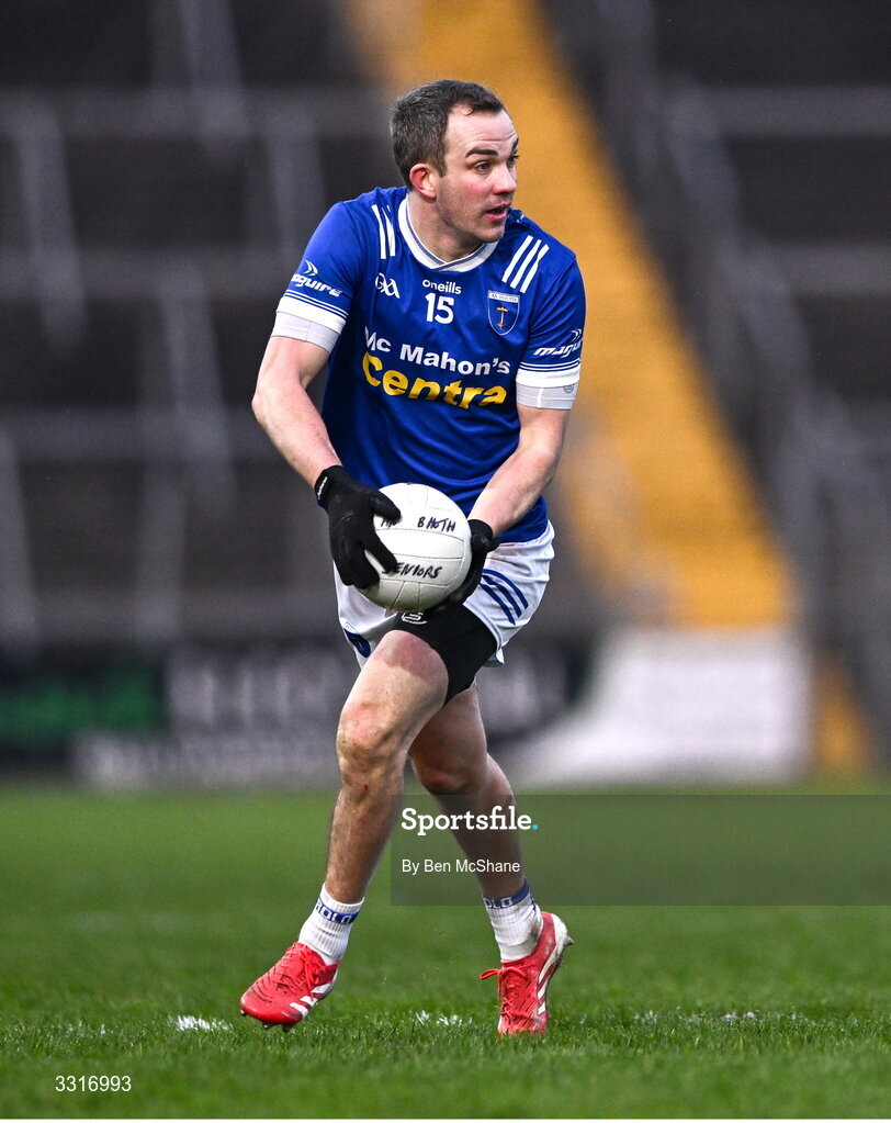 4 January 2026; Jack McCarron of Scotstown during the AIB GAA Football All-Ireland Senior Club Championship semi-final match between between St Brigid's of Roscommon and Scotstown of Monaghan at Kingspan Breffni in Cavan. Photo by Ben McShane/Sportsfile