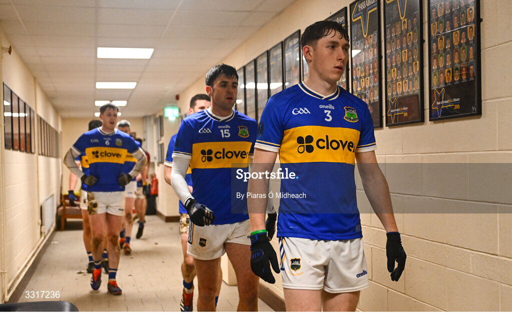 6 January 2026; Eoin O'Connell of Tipperary makes his way to the dressing room at half-time during the McGrath Cup match between Tipperary and Cork at Cappawhite GAA Club in Tipperary. Photo by Piaras Ó Mídheach/Sportsfile