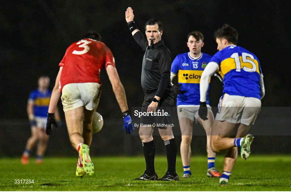 6 January 2026; Referee Seán Joy during the McGrath Cup match between Tipperary and Cork at Cappawhite GAA Club in Tipperary. Photo by Piaras Ó Mídheach/Sportsfile