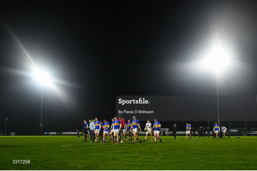 6 January 2026; Tipperary players after the McGrath Cup match between Tipperary and Cork at Cappawhite GAA Club in Tipperary. Photo by Piaras Ó Mídheach/Sportsfile
