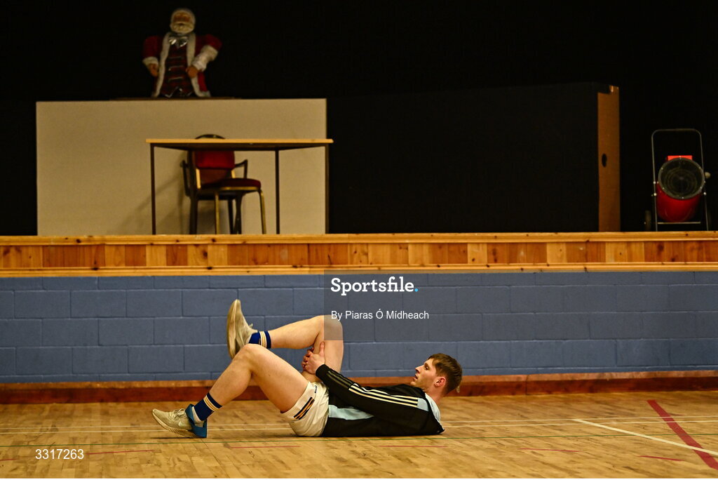 6 January 2026; Paudie Feehan of Tipperary stretches in the hall before the McGrath Cup match between Tipperary and Cork at Cappawhite GAA Club in Tipperary. Photo by Piaras Ó Mídheach/Sportsfile