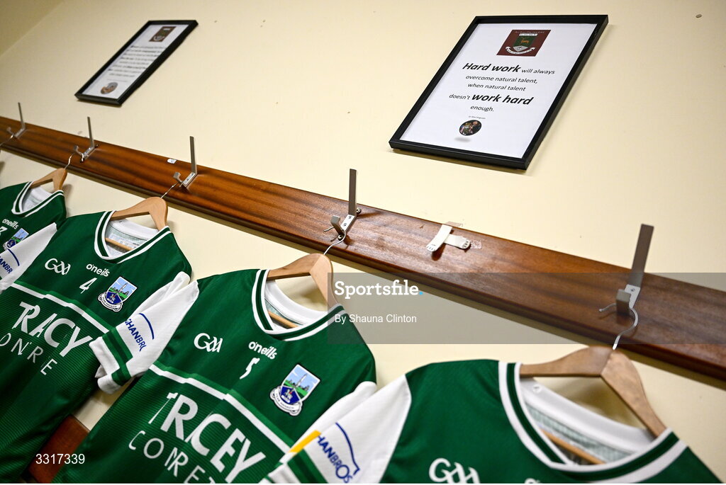 7 January 2026; Fermanagh jerseys are seen hanging in the dressing-room before the Bank of Ireland Dr McKenna Cup match between Fermanagh and Cavan at St Patrick's Park in Tempo, Fermanagh. Photo by Shauna Clinton/Sportsfile