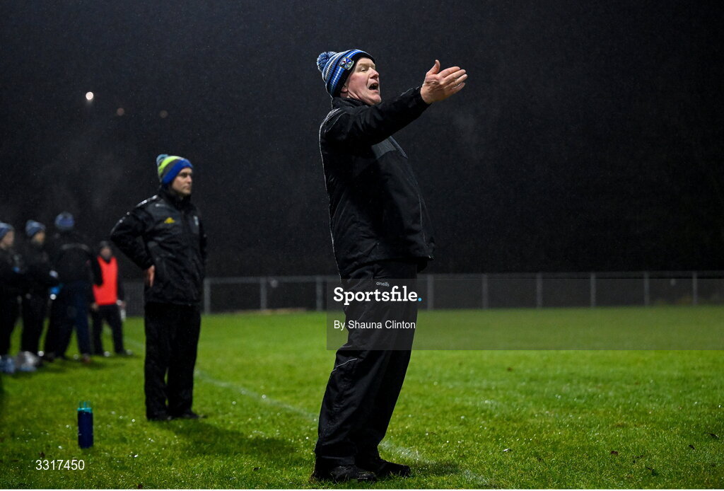 7 January 2026; Cavan manager Dermot McCabe reacts during the Bank of Ireland Dr McKenna Cup match between Fermanagh and Cavan at St Patrick's Park in Tempo, Fermanagh. Photo by Shauna Clinton/Sportsfile