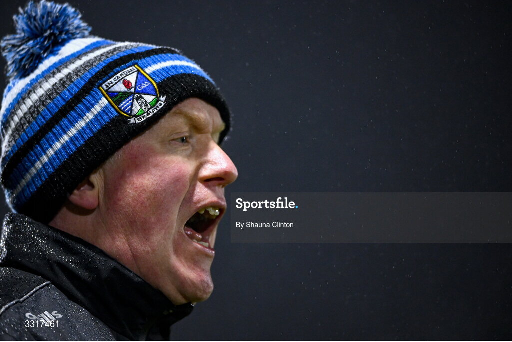 7 January 2026; Cavan manager Dermot McCabe during the Bank of Ireland Dr McKenna Cup match between Fermanagh and Cavan at St Patrick's Park in Tempo, Fermanagh. Photo by Shauna Clinton/Sportsfile