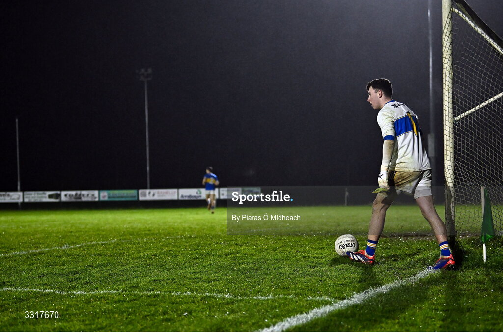 6 January 2026; Tipperary goalkeeper Robbie McGrath prepares to take a kick-out during the McGrath Cup match between Tipperary and Cork at Cappawhite GAA Club in Tipperary. Photo by Piaras Ó Mídheach/Sportsfile