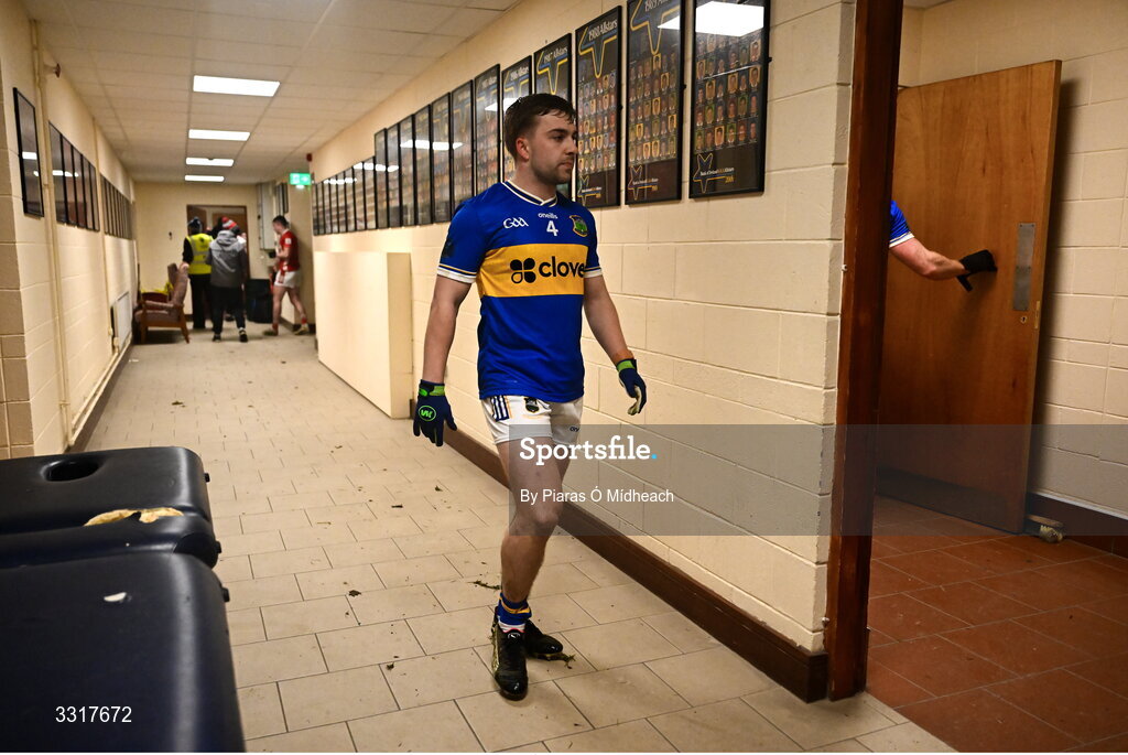 6 January 2026; Manus McFadden of Tipperary makes his way to the dressing room at half-time during the McGrath Cup match between Tipperary and Cork at Cappawhite GAA Club in Tipperary. Photo by Piaras Ó Mídheach/Sportsfile
