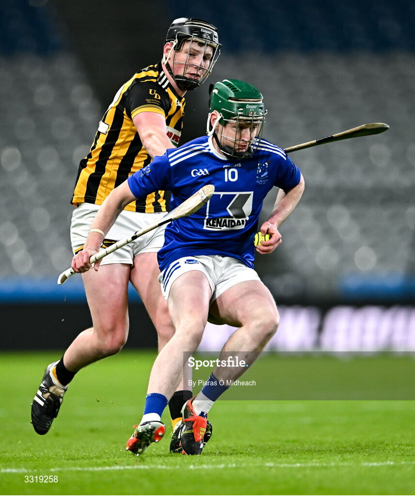 10 January 2026; Eoin Delaney of Tooreen in action against Toby Corbett of Upperchurch-Drombane during the AIB GAA Hurling All-Ireland Intermediate Club Championship final match between Tooreen of Mayo and Upperchurch-Drombane of Tipperary at Croke Park in Dublin. Photo by Piaras Ó Mídheach/Sportsfile