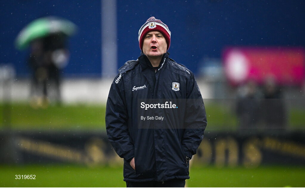 11 January 2026; Galway manager Micheál Donoghue before the Dioralyte Walsh Cup semi-final match between Galway and Offaly at Duggan Park in Ballinasloe, Galway. Photo by Seb Daly/Sportsfile