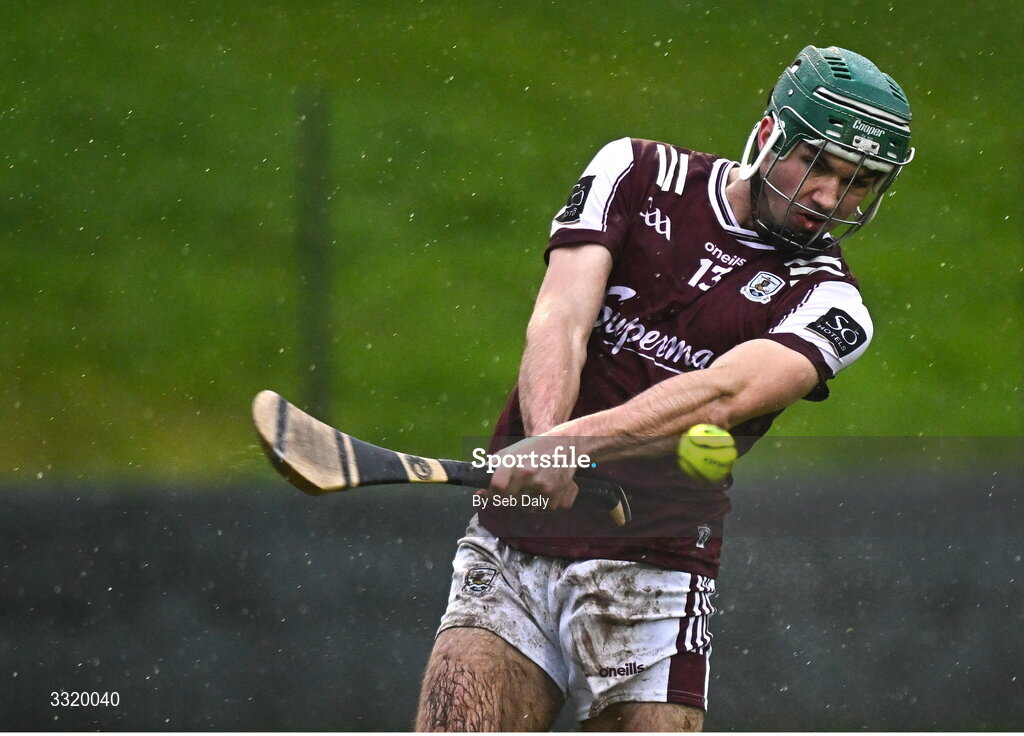 11 January 2026; Aaron Niland of Galway during the Dioralyte Walsh Cup semi-final match between Galway and Offaly at Duggan Park in Ballinasloe, Galway. Photo by Seb Daly/Sportsfile