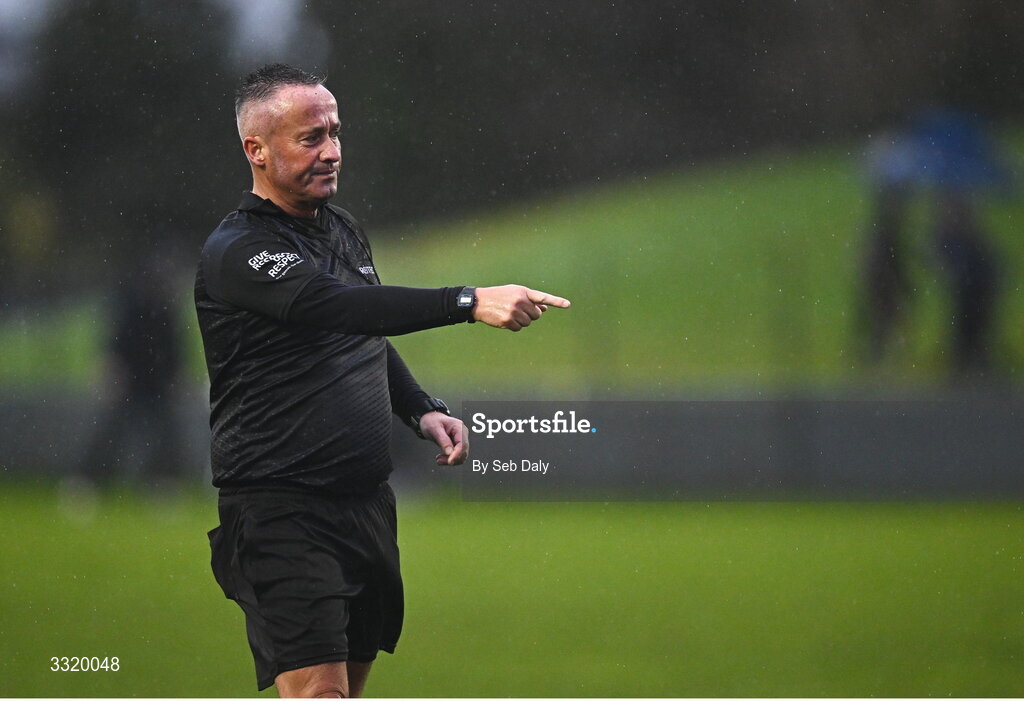 11 January 2026; Referee James McGrath during the Dioralyte Walsh Cup semi-final match between Galway and Offaly at Duggan Park in Ballinasloe, Galway. Photo by Seb Daly/Sportsfile