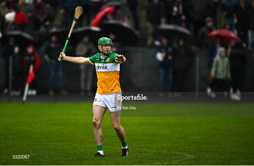 11 January 2026; Brian Duignan of Offaly during the Dioralyte Walsh Cup semi-final match between Galway and Offaly at Duggan Park in Ballinasloe, Galway. Photo by Seb Daly/Sportsfile