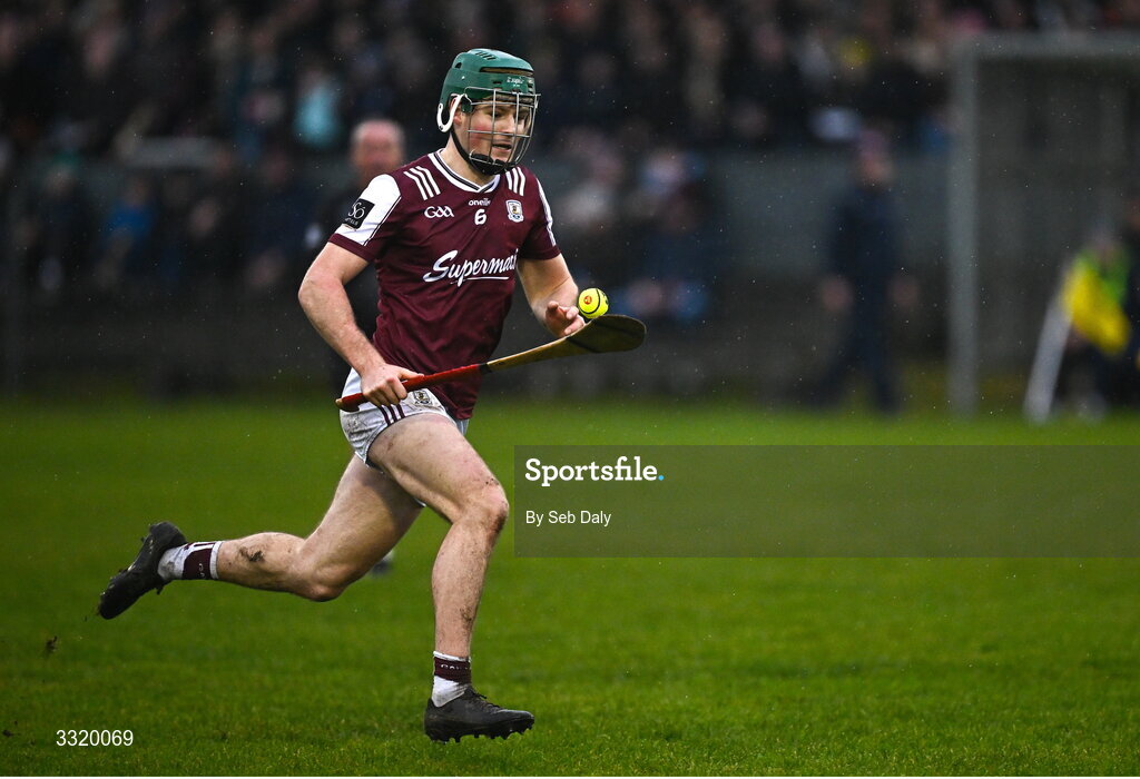 11 January 2026; Gavin Lee of Galway during the Dioralyte Walsh Cup semi-final match between Galway and Offaly at Duggan Park in Ballinasloe, Galway. Photo by Seb Daly/Sportsfile