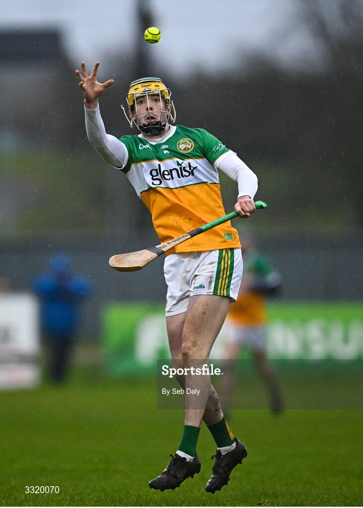 11 January 2026; Ter Guinan of Offaly during the Dioralyte Walsh Cup semi-final match between Galway and Offaly at Duggan Park in Ballinasloe, Galway. Photo by Seb Daly/Sportsfile