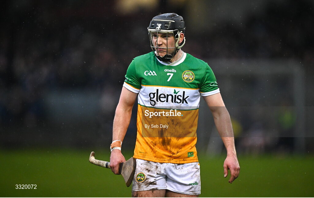11 January 2026; Dan Ravenhill of Offaly during the Dioralyte Walsh Cup semi-final match between Galway and Offaly at Duggan Park in Ballinasloe, Galway. Photo by Seb Daly/Sportsfile