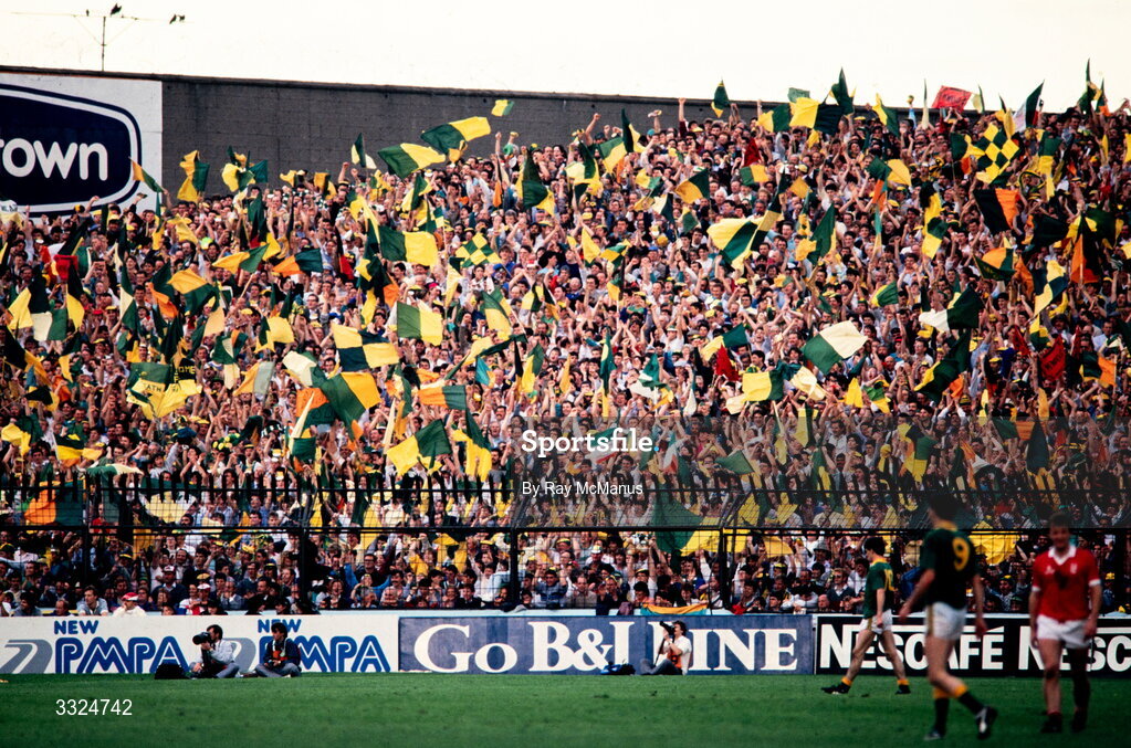 20 September 1987; Meath supporters during the All-Ireland Senior Football Championship Final match between Meath and Cork at Croke Park in Dublin. Photo by Ray McManus/Sportsfile