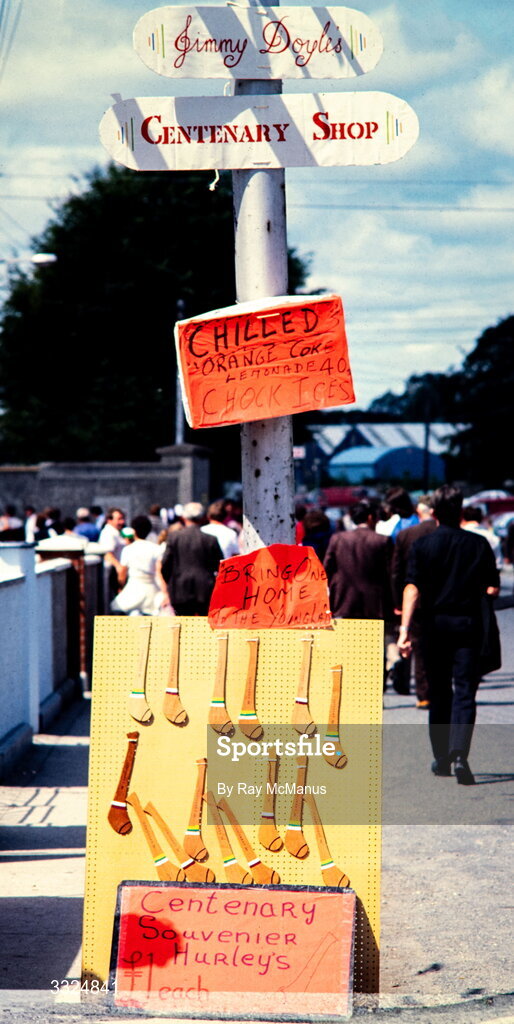 5 August 1984; Jimmy Doyle's centary shop selling souvenier hurley's before the All-Ireland Senior Hurling Championship Semi-Final match between Galway and Offaly at Semple Stadium in Thurles, Tipperary. Photo by Ray McManus/Sportsfile