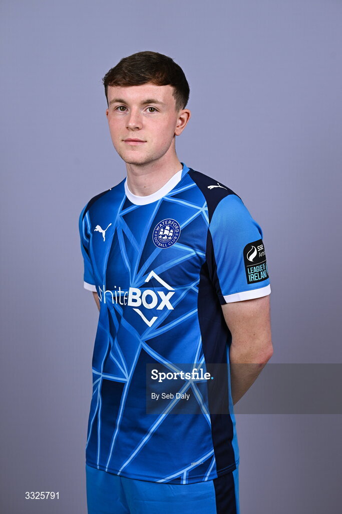 21 January 2026; Conor Carty during a Waterford FC squad portraits session at the SETU Arena in Carriganore, Waterford. Photo by Seb Daly/Sportsfile