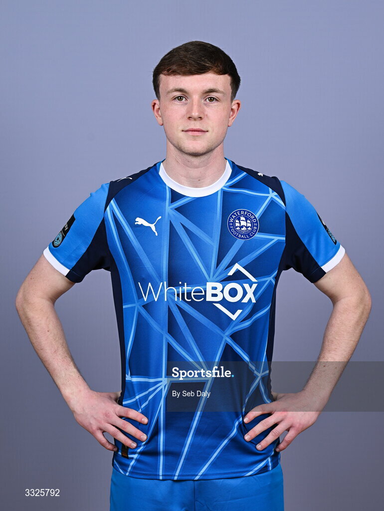 21 January 2026; Conor Carty during a Waterford FC squad portraits session at the SETU Arena in Carriganore, Waterford. Photo by Seb Daly/Sportsfile