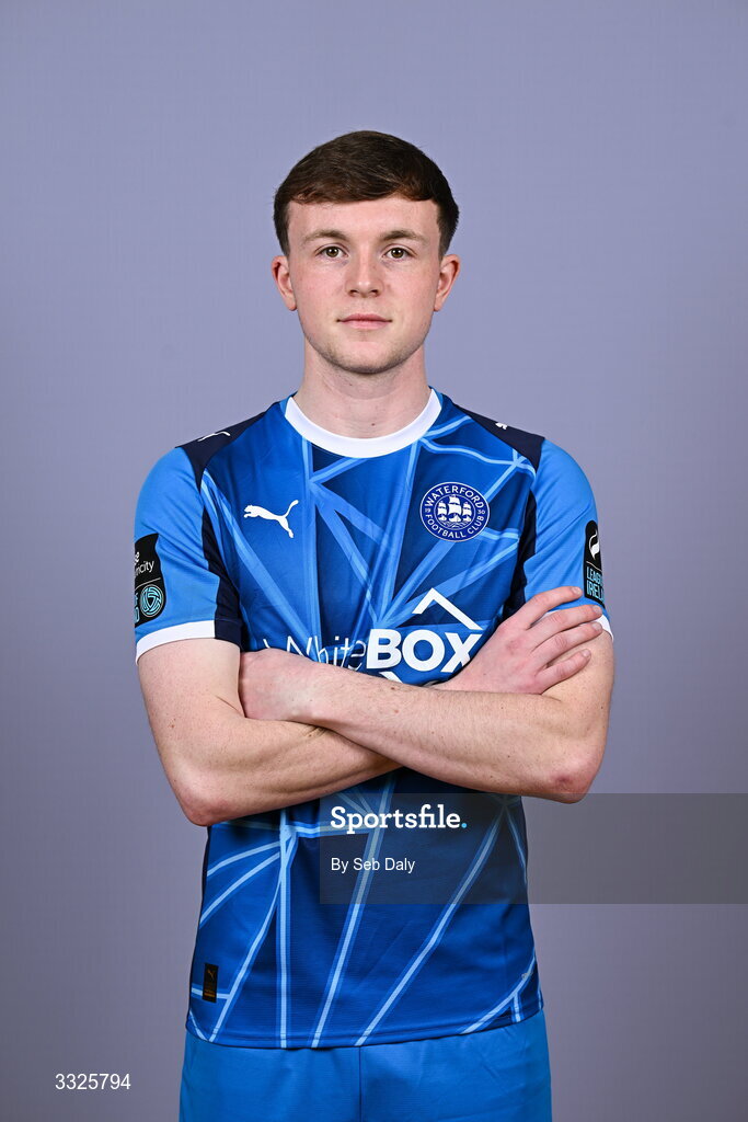 21 January 2026; Conor Carty during a Waterford FC squad portraits session at the SETU Arena in Carriganore, Waterford. Photo by Seb Daly/Sportsfile