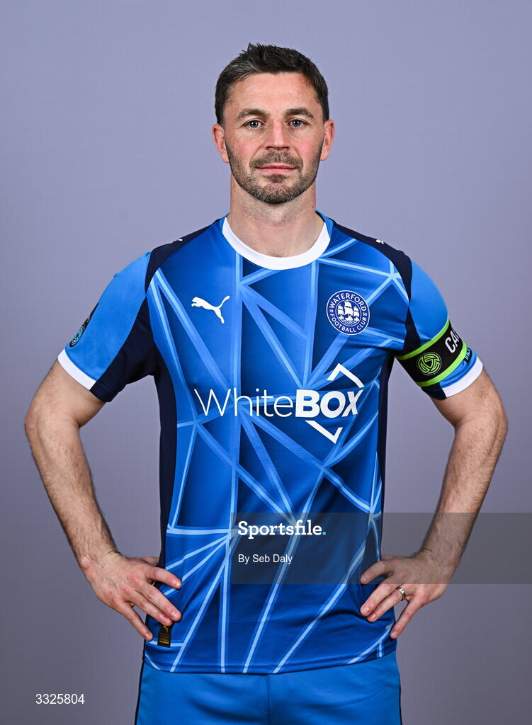 21 January 2026; Pádraig Amond during a Waterford FC squad portraits session at the SETU Arena in Carriganore, Waterford. Photo by Seb Daly/Sportsfile