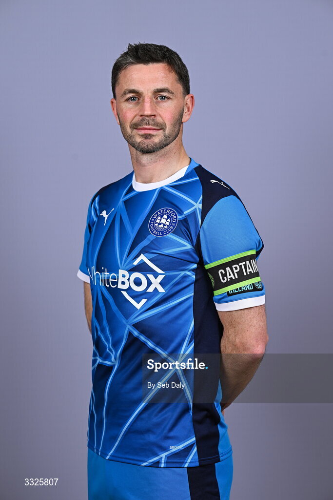 21 January 2026; Pádraig Amond during a Waterford FC squad portraits session at the SETU Arena in Carriganore, Waterford. Photo by Seb Daly/Sportsfile