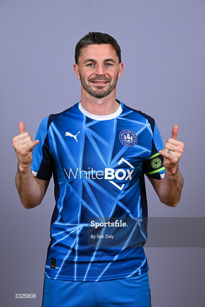 21 January 2026; Pádraig Amond during a Waterford FC squad portraits session at the SETU Arena in Carriganore, Waterford. Photo by Seb Daly/Sportsfile