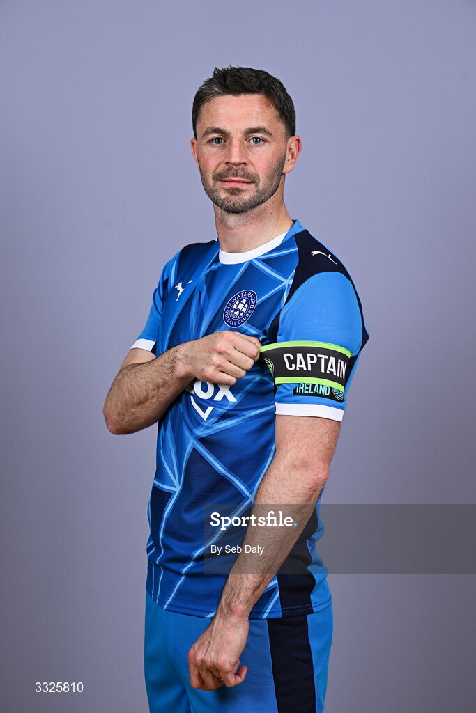 21 January 2026; Pádraig Amond during a Waterford FC squad portraits session at the SETU Arena in Carriganore, Waterford. Photo by Seb Daly/Sportsfile