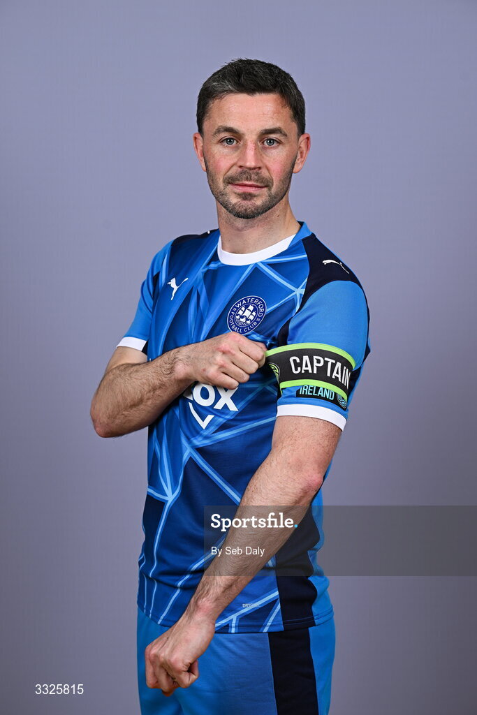 21 January 2026; Pádraig Amond during a Waterford FC squad portraits session at the SETU Arena in Carriganore, Waterford. Photo by Seb Daly/Sportsfile