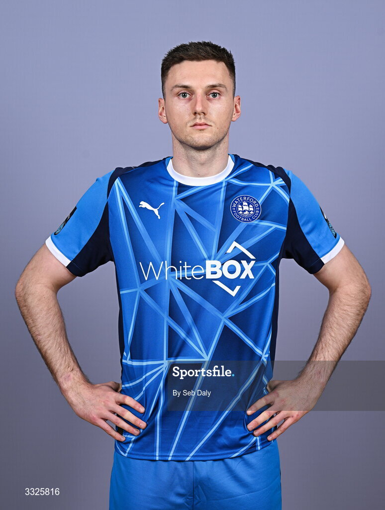 21 January 2026; Hayden Cann during a Waterford FC squad portraits session at the SETU Arena in Carriganore, Waterford. Photo by Seb Daly/Sportsfile