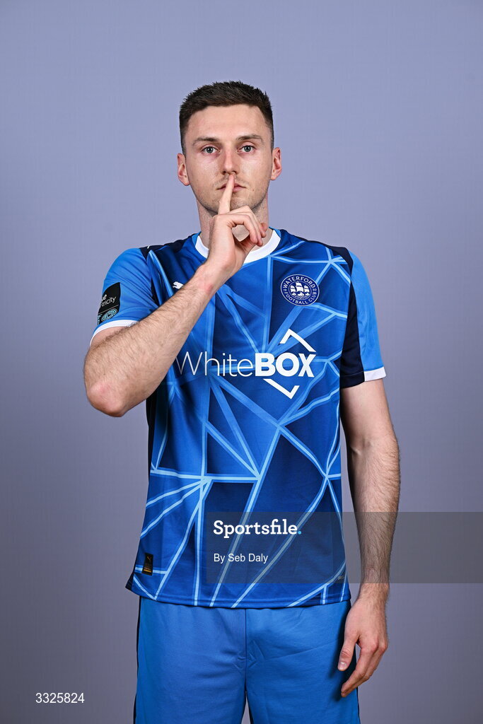 21 January 2026; Hayden Cann during a Waterford FC squad portraits session at the SETU Arena in Carriganore, Waterford. Photo by Seb Daly/Sportsfile