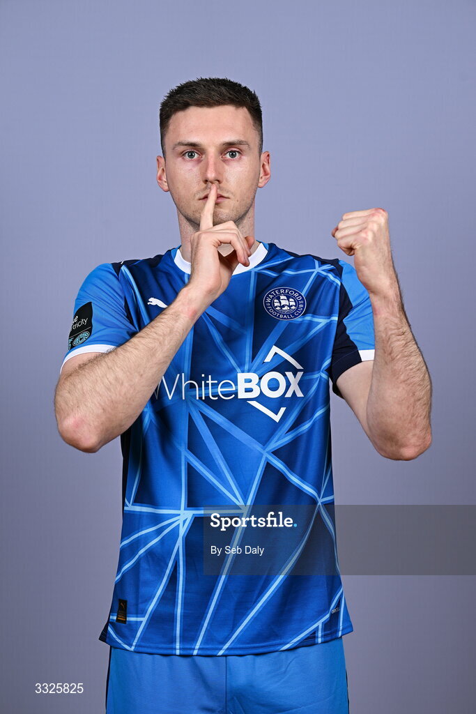 21 January 2026; Hayden Cann during a Waterford FC squad portraits session at the SETU Arena in Carriganore, Waterford. Photo by Seb Daly/Sportsfile