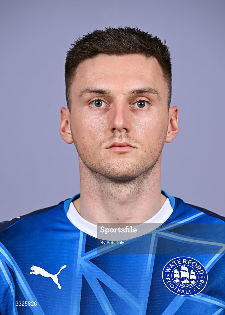 21 January 2026; Hayden Cann during a Waterford FC squad portraits session at the SETU Arena in Carriganore, Waterford. Photo by Seb Daly/Sportsfile