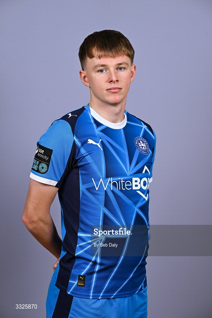 21 January 2026; Conan Noonan during a Waterford FC squad portraits session at the SETU Arena in Carriganore, Waterford. Photo by Seb Daly/Sportsfile