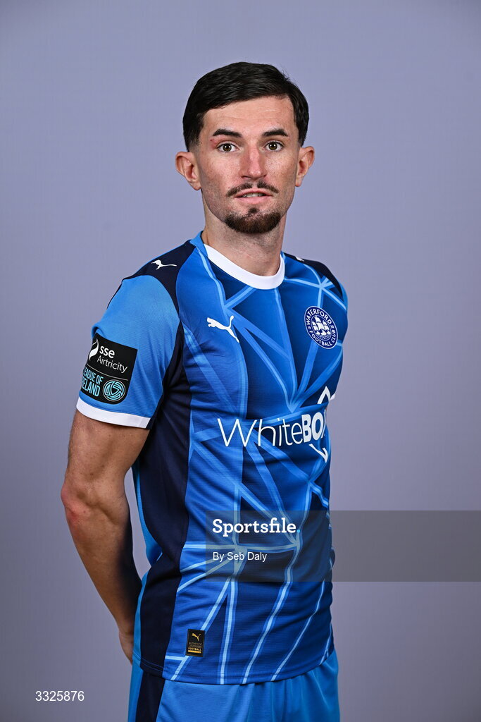 21 January 2026; Luke Heeney during a Waterford FC squad portraits session at the SETU Arena in Carriganore, Waterford. Photo by Seb Daly/Sportsfile