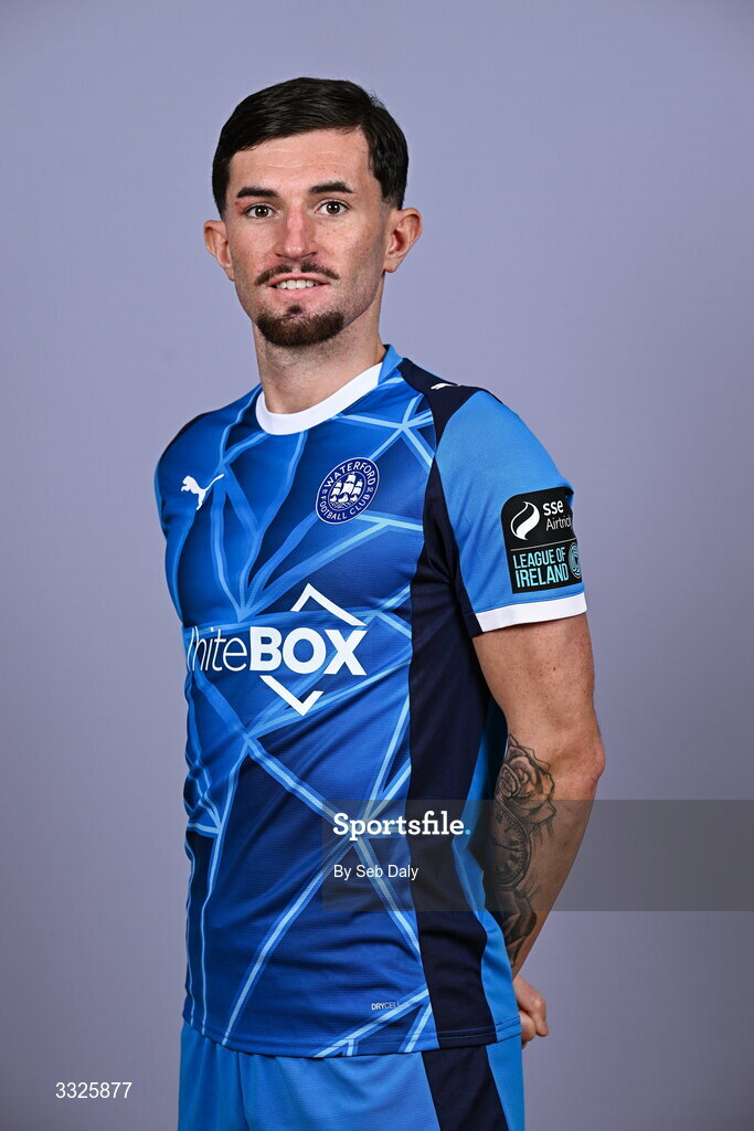 21 January 2026; Luke Heeney during a Waterford FC squad portraits session at the SETU Arena in Carriganore, Waterford. Photo by Seb Daly/Sportsfile