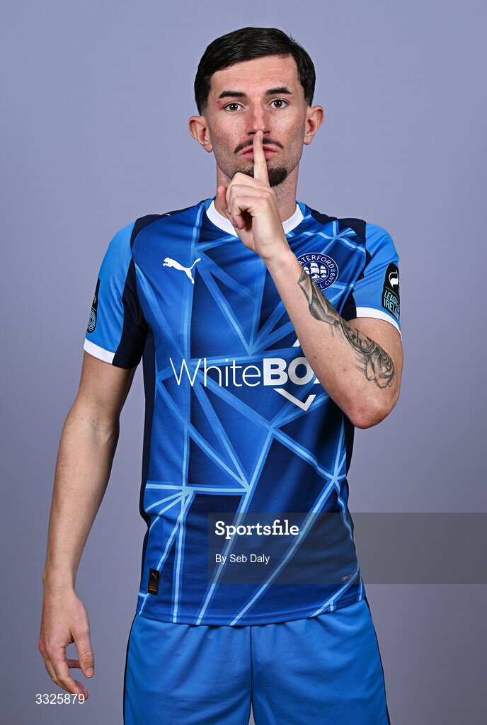 21 January 2026; Luke Heeney during a Waterford FC squad portraits session at the SETU Arena in Carriganore, Waterford. Photo by Seb Daly/Sportsfile