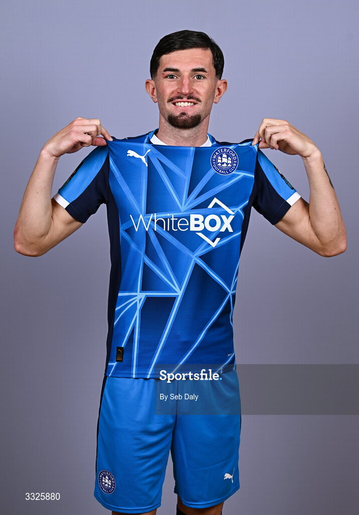 21 January 2026; Luke Heeney during a Waterford FC squad portraits session at the SETU Arena in Carriganore, Waterford. Photo by Seb Daly/Sportsfile