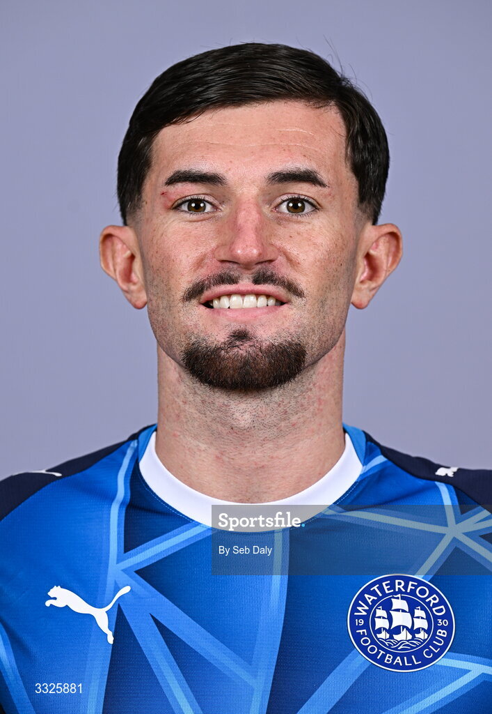 21 January 2026; Luke Heeney during a Waterford FC squad portraits session at the SETU Arena in Carriganore, Waterford. Photo by Seb Daly/Sportsfile