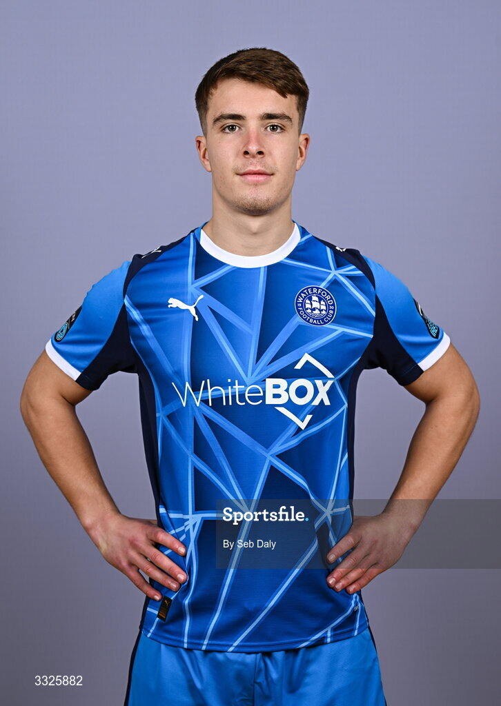 21 January 2026; Tommy Lonergan during a Waterford FC squad portraits session at the SETU Arena in Carriganore, Waterford. Photo by Seb Daly/Sportsfile