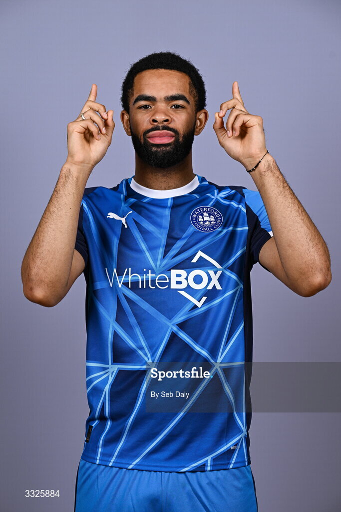 21 January 2026; Trae Coyle during a Waterford FC squad portraits session at the SETU Arena in Carriganore, Waterford. Photo by Seb Daly/Sportsfile