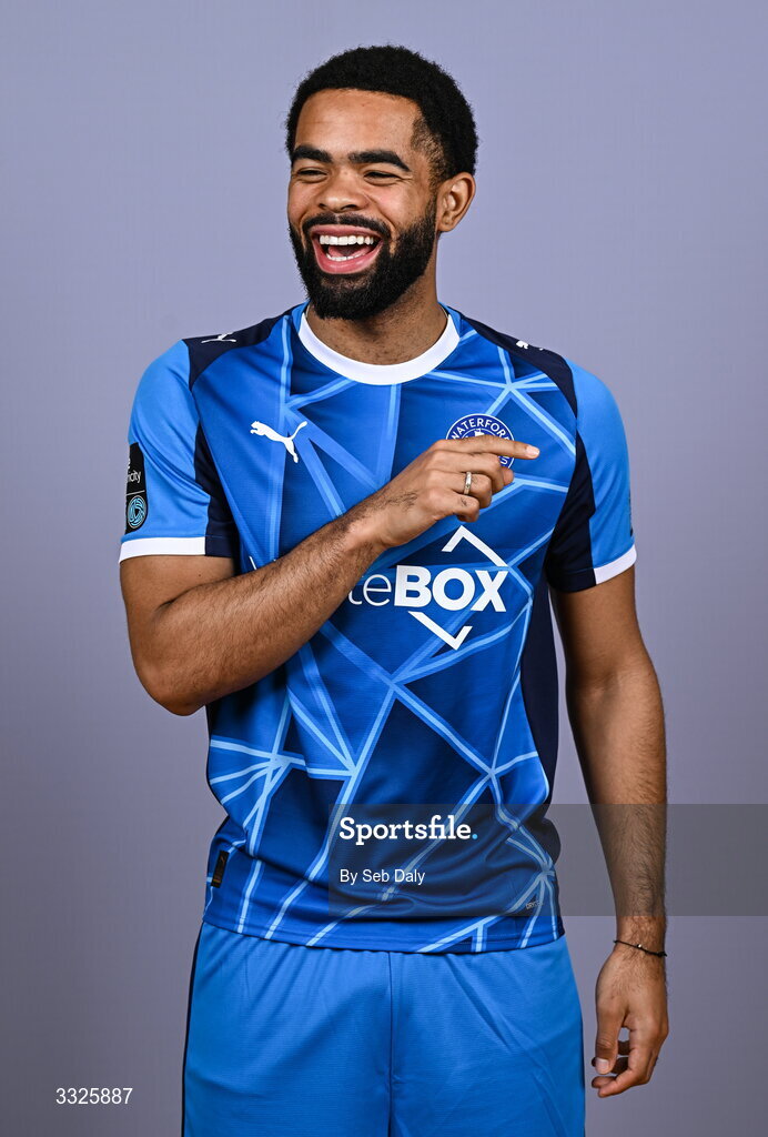 21 January 2026; Trae Coyle during a Waterford FC squad portraits session at the SETU Arena in Carriganore, Waterford. Photo by Seb Daly/Sportsfile