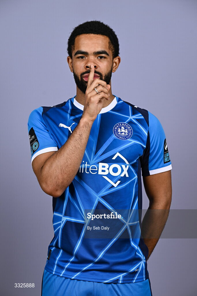 21 January 2026; Trae Coyle during a Waterford FC squad portraits session at the SETU Arena in Carriganore, Waterford. Photo by Seb Daly/Sportsfile