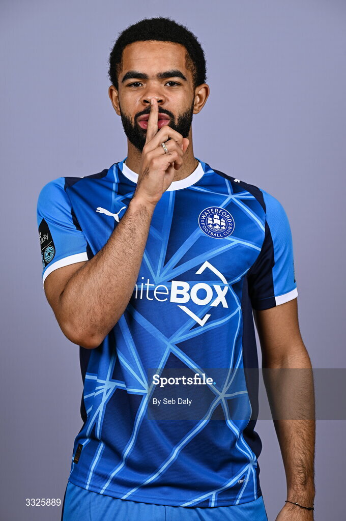 21 January 2026; Trae Coyle during a Waterford FC squad portraits session at the SETU Arena in Carriganore, Waterford. Photo by Seb Daly/Sportsfile