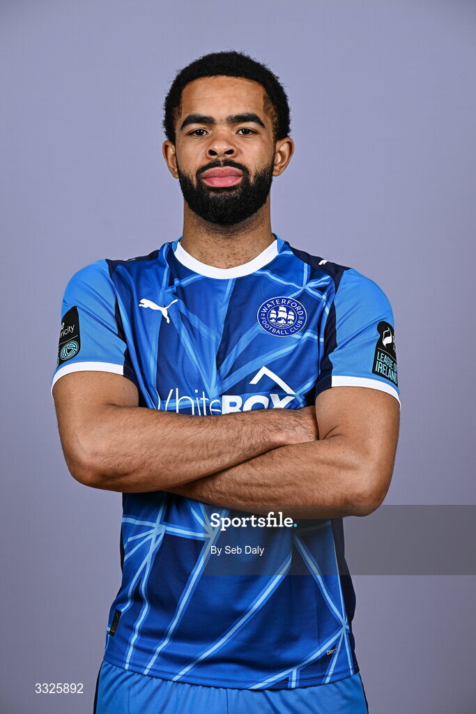 21 January 2026; Trae Coyle during a Waterford FC squad portraits session at the SETU Arena in Carriganore, Waterford. Photo by Seb Daly/Sportsfile
