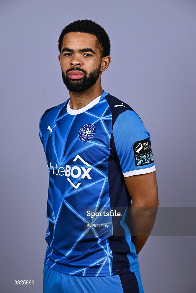 21 January 2026; Trae Coyle during a Waterford FC squad portraits session at the SETU Arena in Carriganore, Waterford. Photo by Seb Daly/Sportsfile