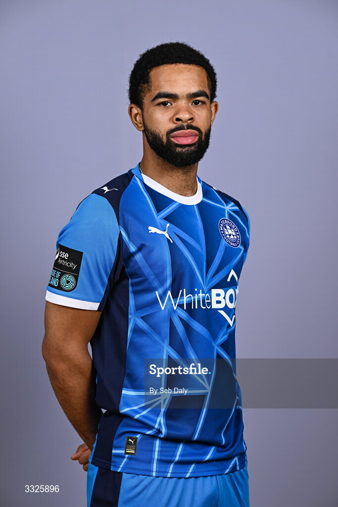 21 January 2026; Trae Coyle during a Waterford FC squad portraits session at the SETU Arena in Carriganore, Waterford. Photo by Seb Daly/Sportsfile