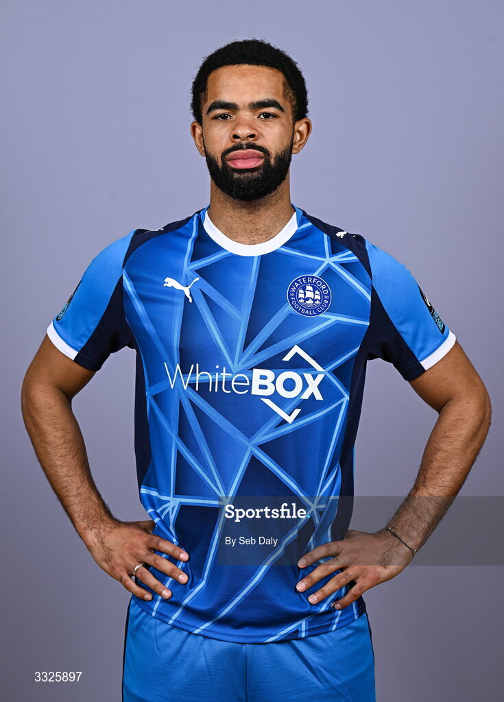 21 January 2026; Trae Coyle during a Waterford FC squad portraits session at the SETU Arena in Carriganore, Waterford. Photo by Seb Daly/Sportsfile
